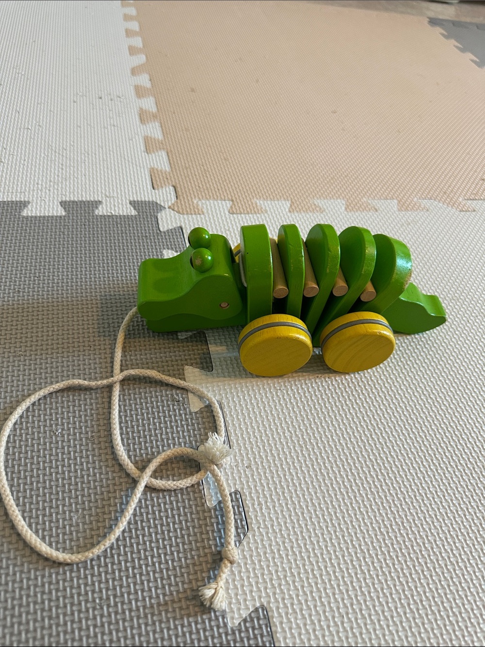 Green Pull-Along Wooden Crocodile Toy